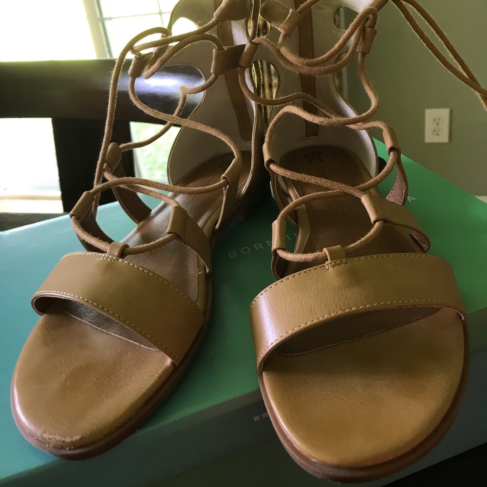 Born in California Tan Lace-Up Sandals